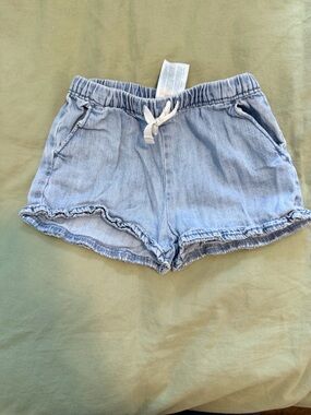 Carter's Light Blue High-Waist Ruffle Hem Shorts